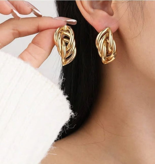 Twisted Triple Hoop Earrings