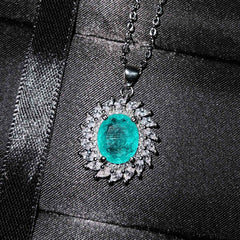 Sunflower Blue Silver Charm Necklace