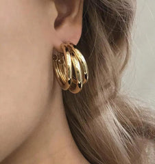 C Shaped Hoop Earrings