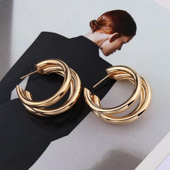 C Shaped Hoop Earrings