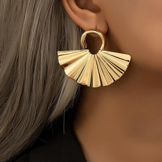Gold Fan Earrings