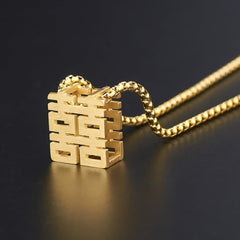 Stainless Steel Lucky Chinese Pendant Necklace