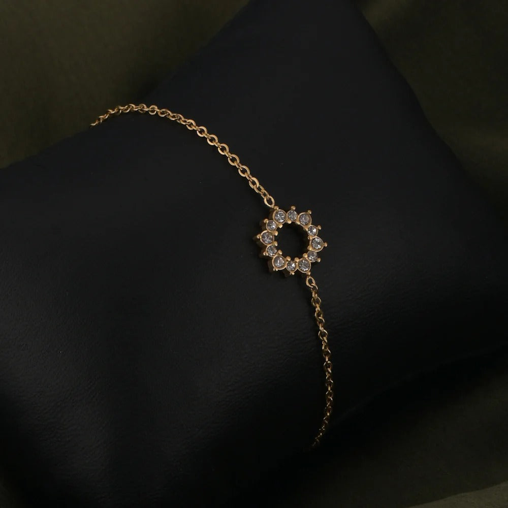 Celestial Glow 18K Gold-Plated Halo Bracelet
