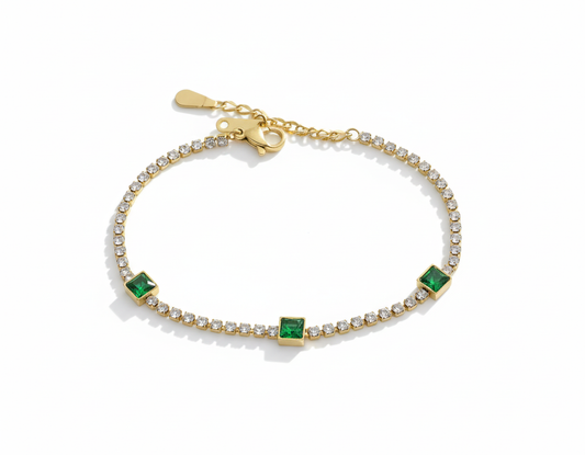 Alva Green 18K Gold Plated Bracelet | Luxyhub