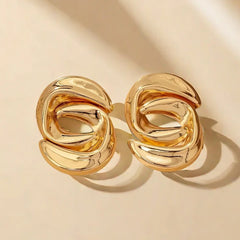Chunky Gold S Letter Earrings