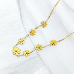 18K Gold Sunflower Charm Necklace